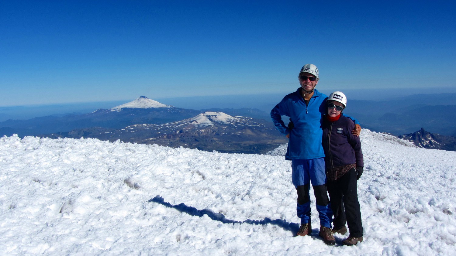 Alfred and Marion on the top of Volcan Lanin, 3776 meters sea level